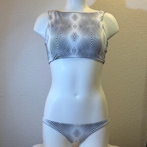 Geometric Black and White Bikini Set